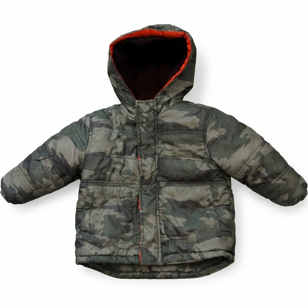 Toddler Camo Puffer Jacket w/ Hood 24 Months Lined Winter Coat